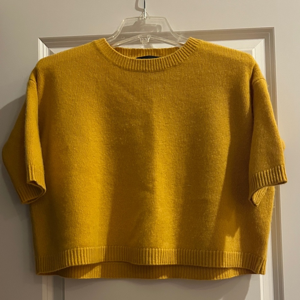 The Kooples Womens 100% Cashmere Sweater in Mustard Yellow